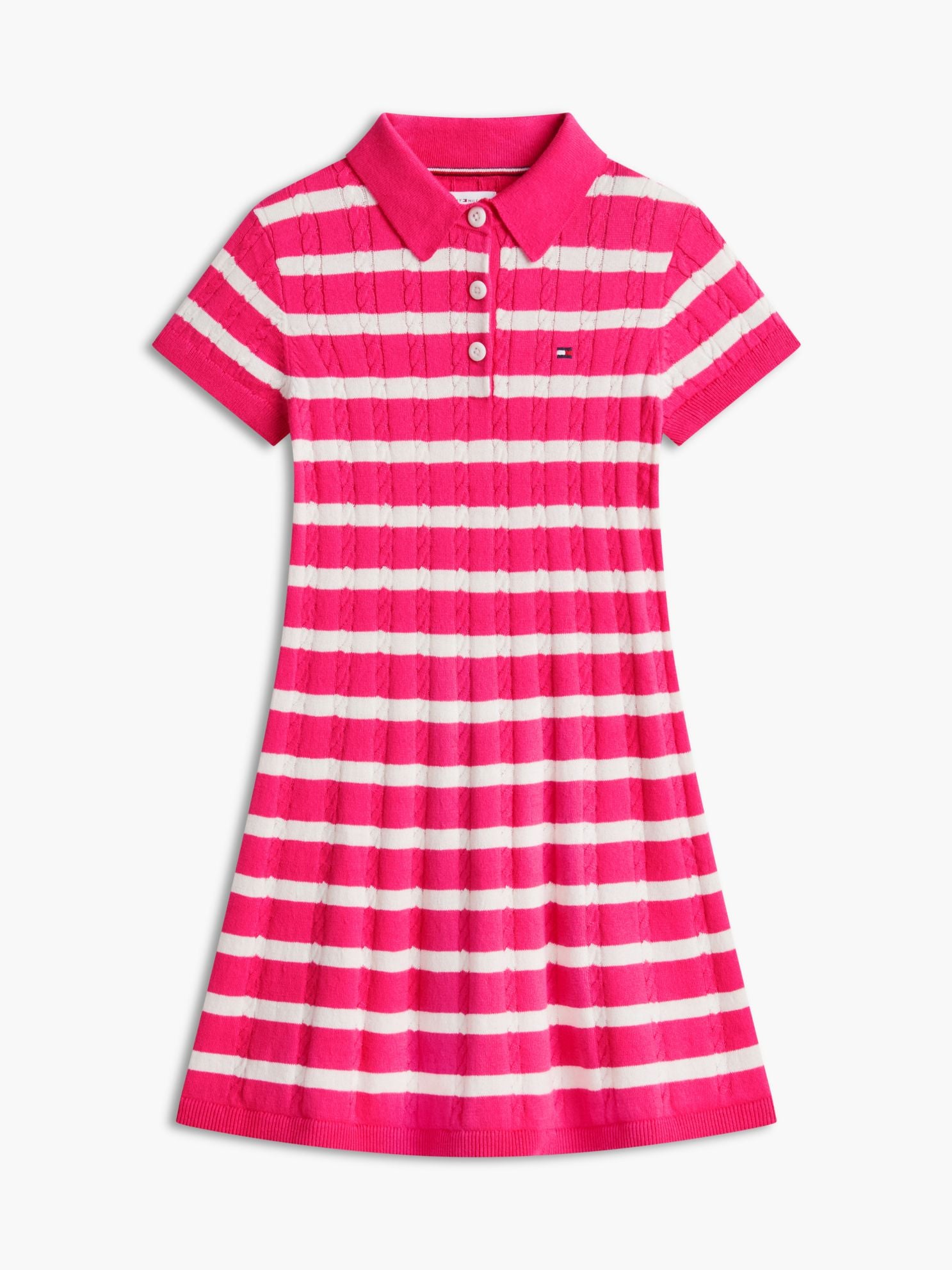 Tommy Hilfiger Kids' Stripe Cable Knit Polo Dress