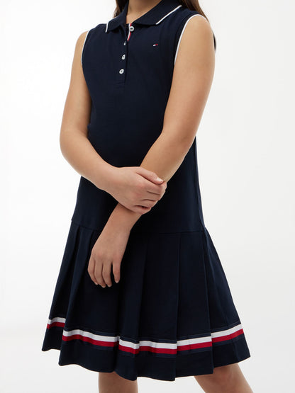 Tommy Hilfiger Kids' Sleeveless Pleated Polo Dress