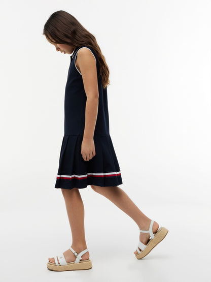 Tommy Hilfiger Kids' Sleeveless Pleated Polo Dress