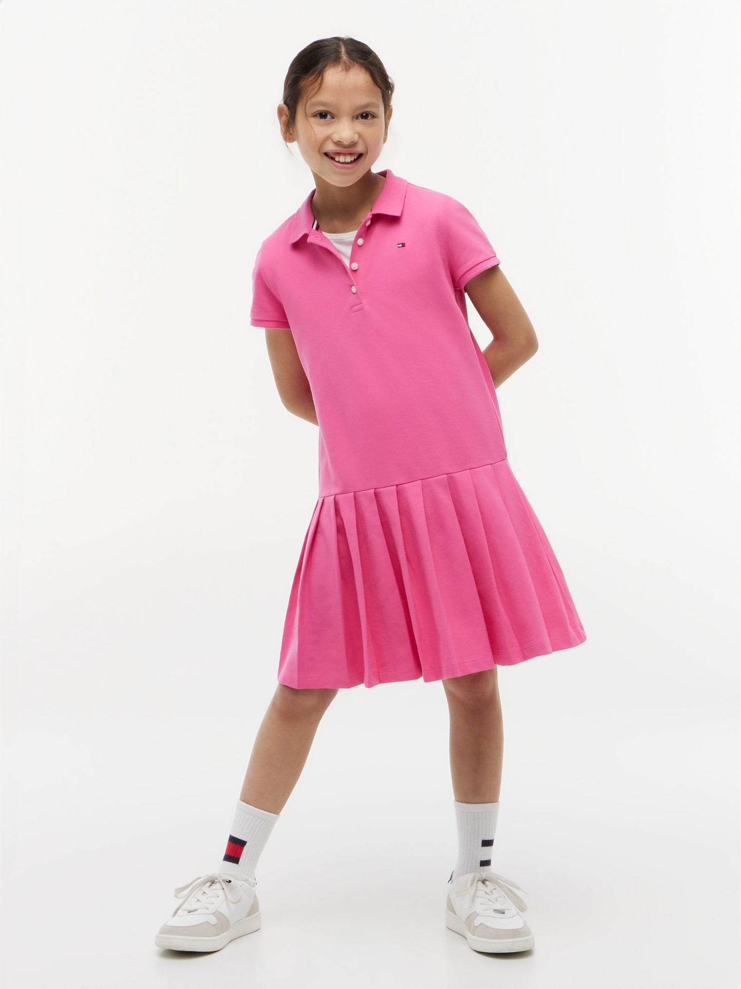 Tommy Hilfiger Kids' Pleated Stretch Polo Dress