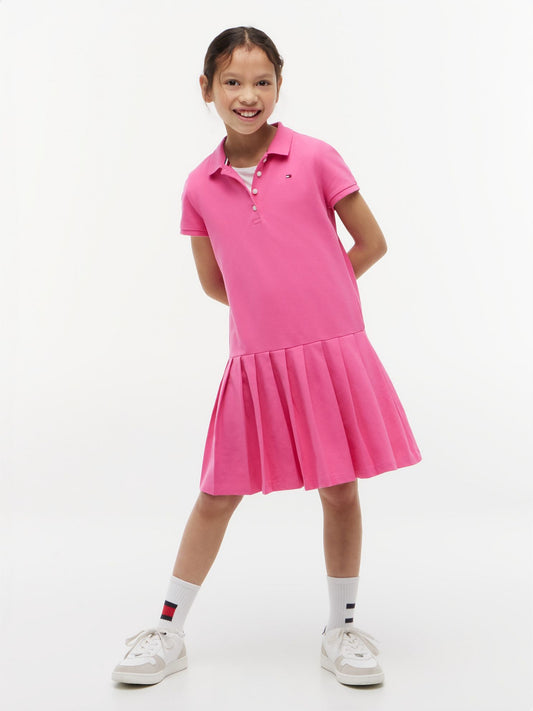 Tommy Hilfiger Kids' Pleated Stretch Polo Dress