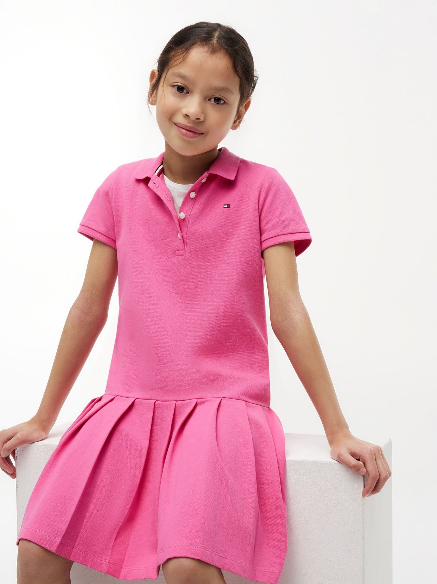 Tommy Hilfiger Kids' Pleated Stretch Polo Dress