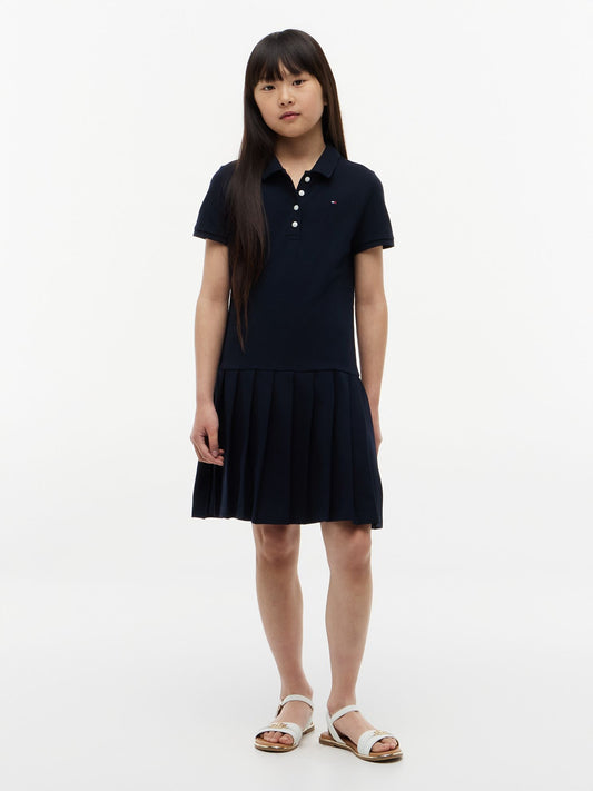 Tommy Hilfiger Kids' Pleated Stretch Polo Dress