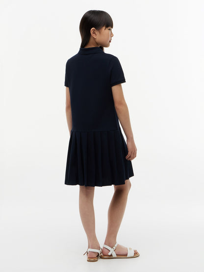 Tommy Hilfiger Kids' Pleated Stretch Polo Dress