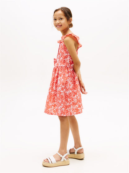 Tommy Hilfiger Kids' Floral Print Ruffle-Strap Dress