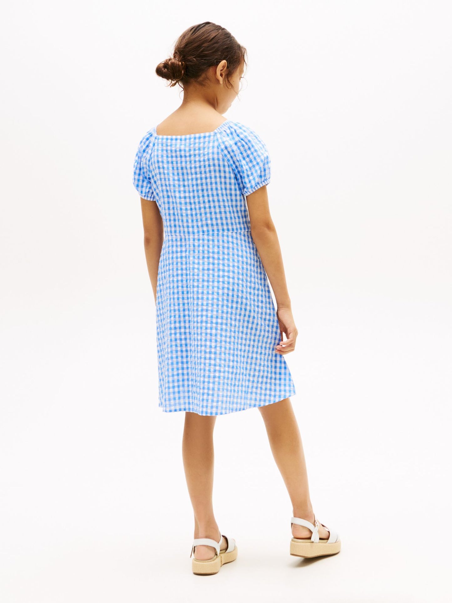 Tommy Hilfiger Kids' Gingham Puff-Sleeve Dress