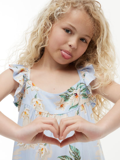 Tommy Hilfiger Kids' Floral Print Ruffle Dress