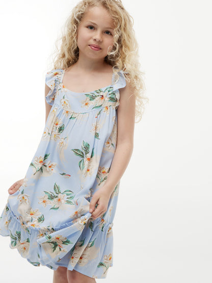 Tommy Hilfiger Kids' Floral Print Ruffle Dress