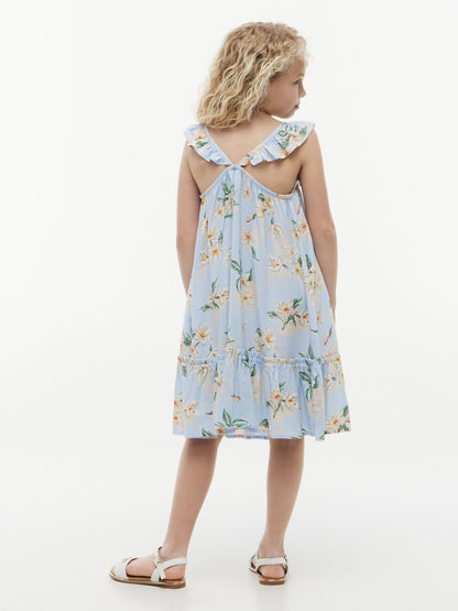 Tommy Hilfiger Kids' Floral Print Ruffle Dress