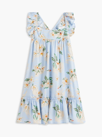 Tommy Hilfiger Kids' Floral Print Ruffle Dress