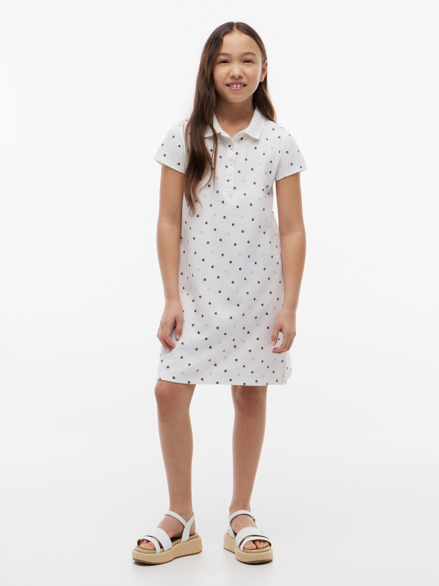 Tommy Hilfiger Kids' Allover Floral Print Polo Dress