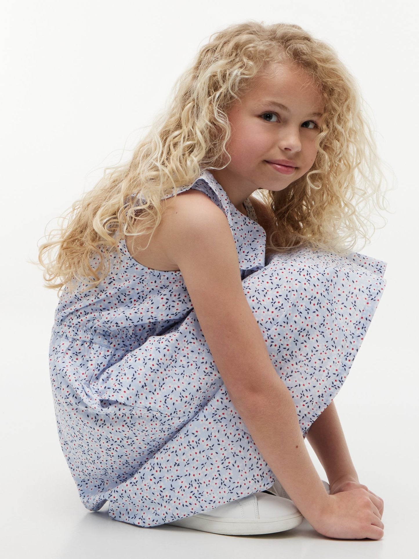 Tommy Hilfiger Kids' Floral Print Ruffle-Trim Dress