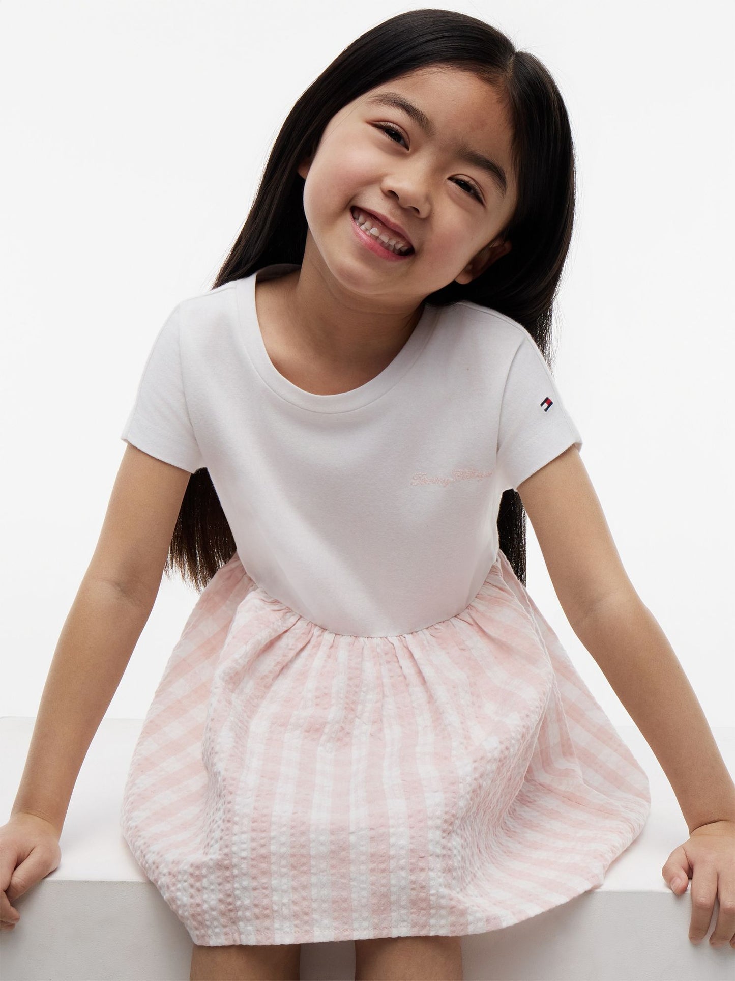 Tommy Hilfiger Kids' Gingham Seersucker Combo Dress