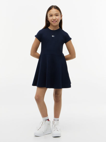 Tommy Hilfiger Kids' Tonal Flag Logo Skater Dress