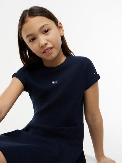 Tommy Hilfiger Kids' Tonal Flag Logo Skater Dress