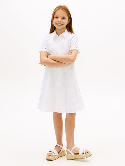 Tommy Hilfiger Kids' Embroidered Eyelet Shirtdress