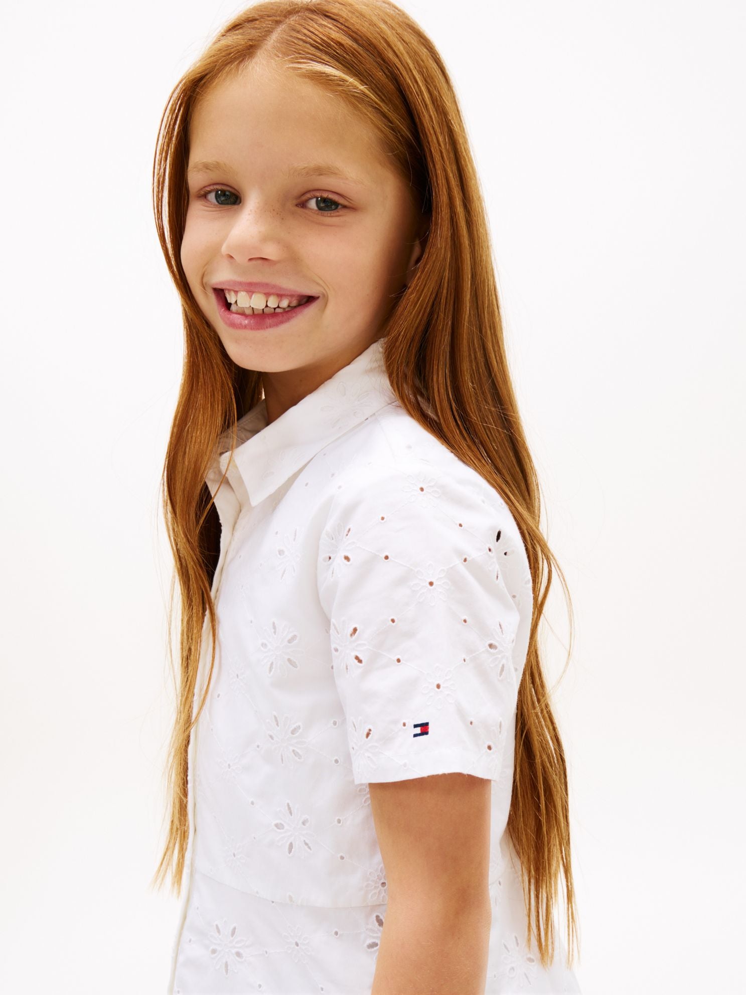 Tommy Hilfiger Kids' Embroidered Eyelet Shirtdress