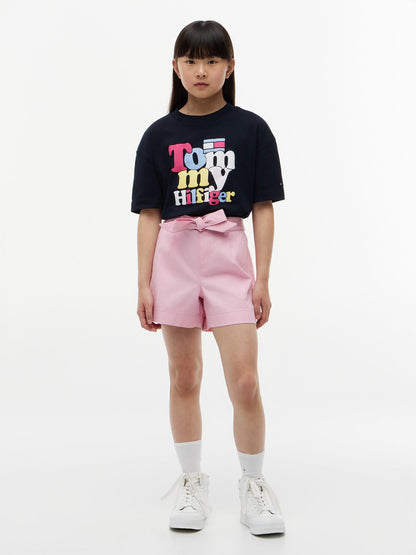 Tommy Hilfiger Kids' Belted Stretch Pull-On Short