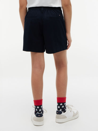 Tommy Hilfiger Kids' Belted Stretch Pull-On Short