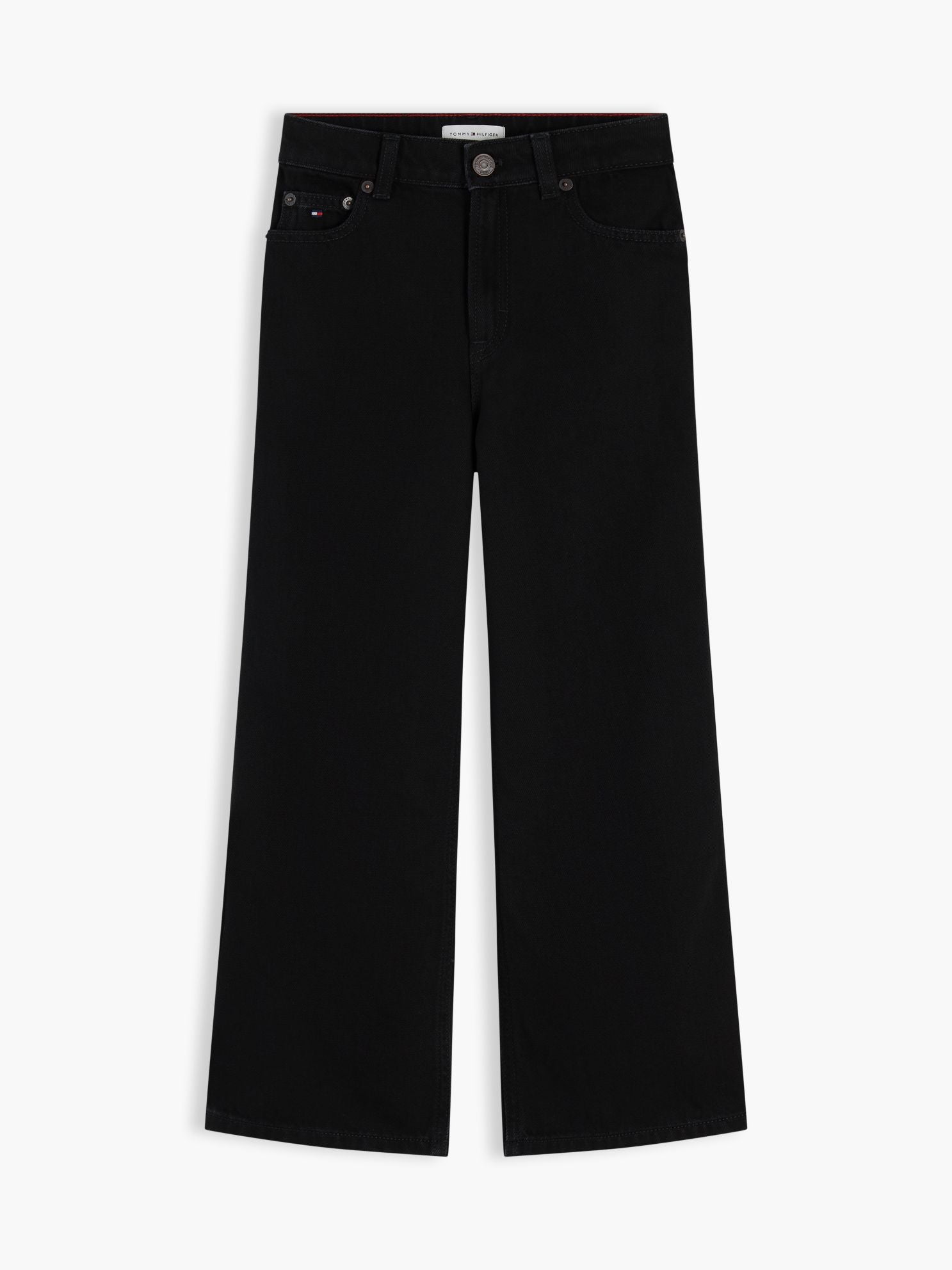 Tommy Hilfiger Kids' Black Wash High-Rise Wide Leg Pant