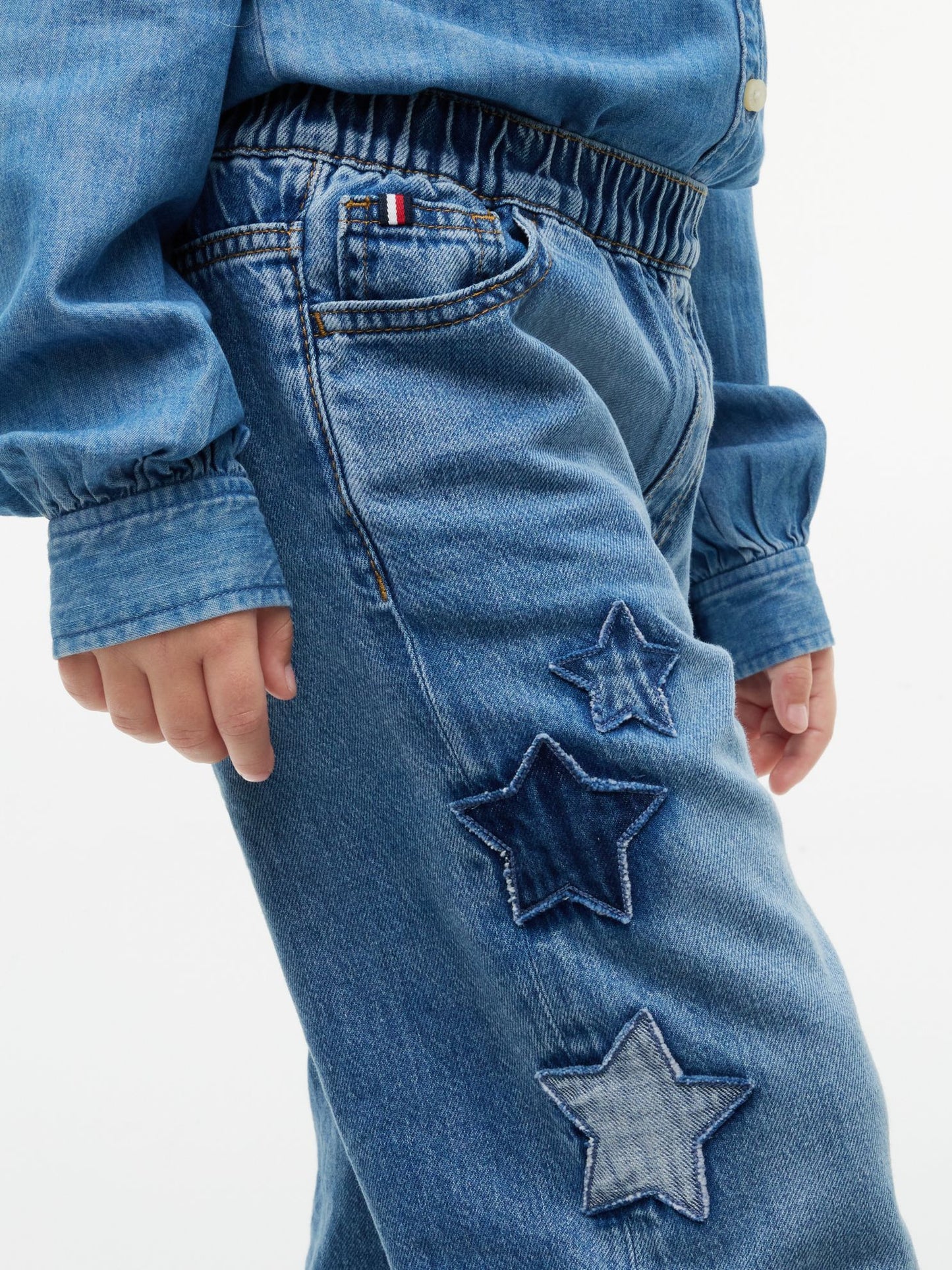 Tommy Hilfiger Kids' Applique Pull-On Wide Leg Jean