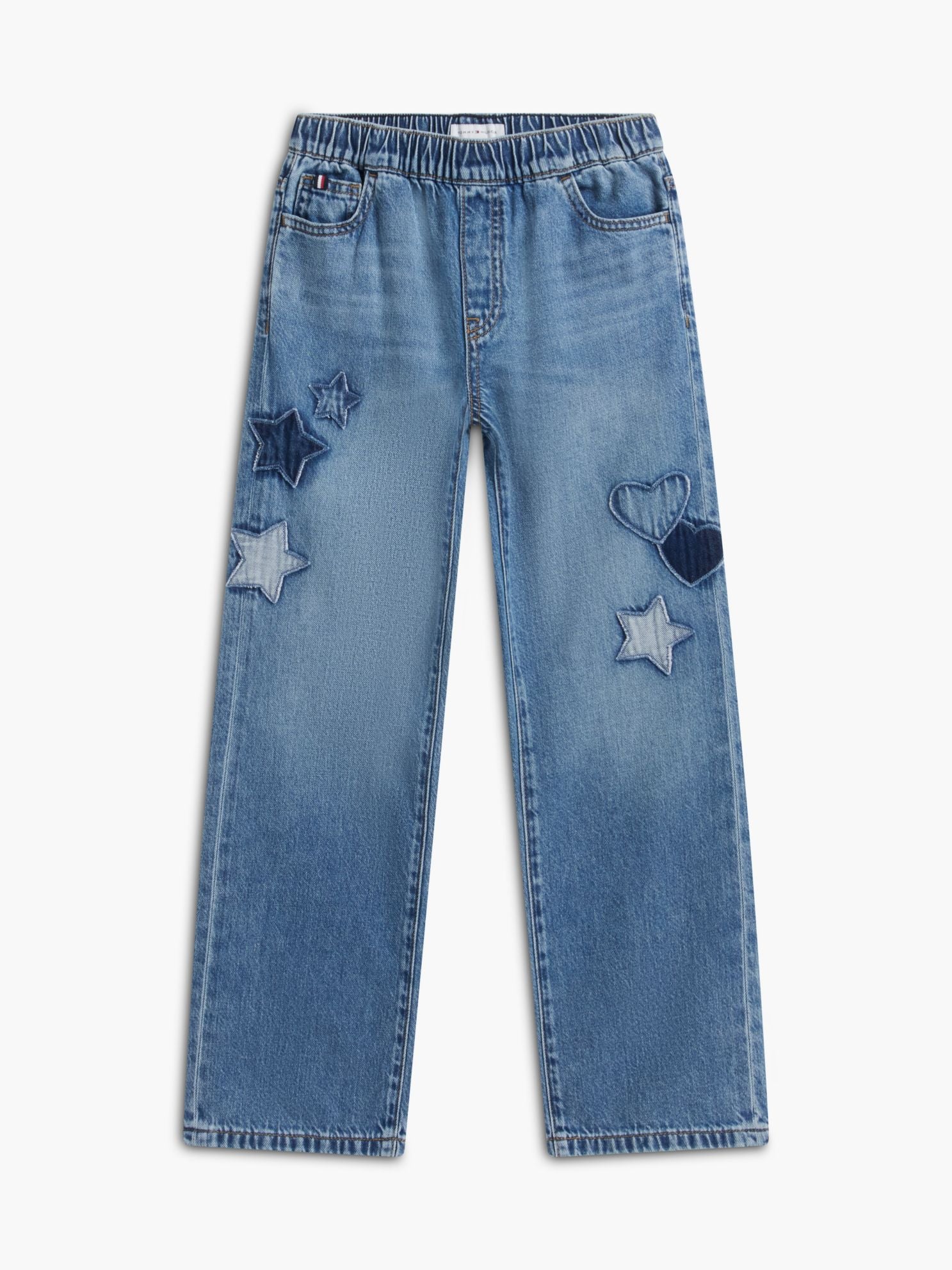 Tommy Hilfiger Kids' Applique Pull-On Wide Leg Jean