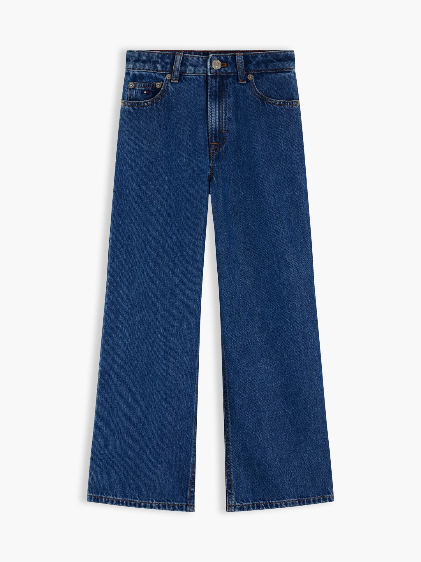 Tommy Hilfiger Kids' Mid Wash High-Rise Wide Leg Jean
