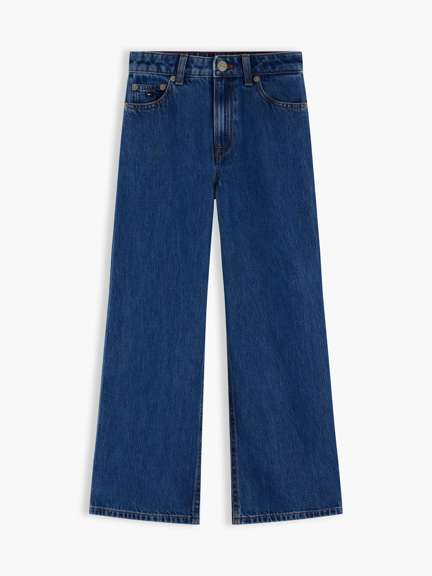Tommy Hilfiger Kids' Mid Wash High-Rise Wide Leg Jean