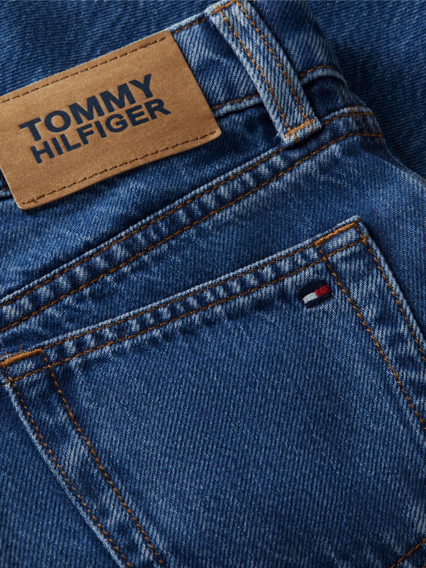 Tommy Hilfiger Kids' Mid Wash High-Rise Wide Leg Jean