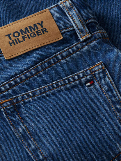 Tommy Hilfiger Kids' Mid Wash High-Rise Wide Leg Jean