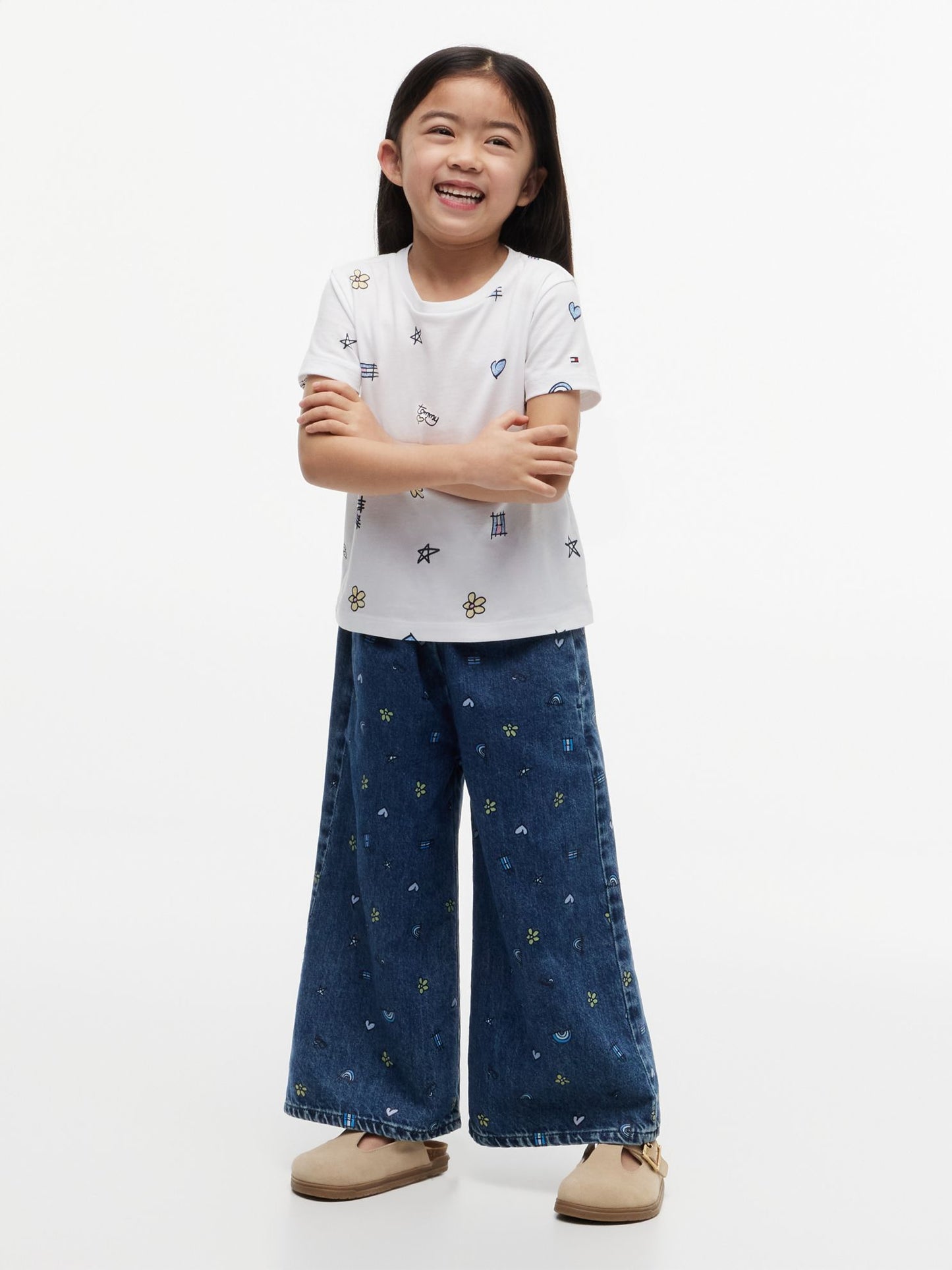 Tommy Hilfiger Kids' Doodle Print Denim Culotte