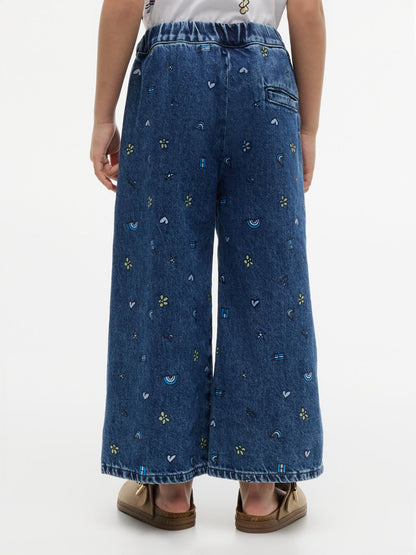 Tommy Hilfiger Kids' Doodle Print Denim Culotte
