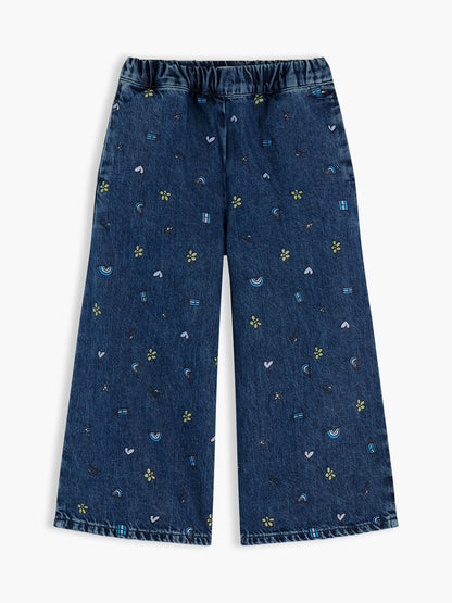 Tommy Hilfiger Kids' Doodle Print Denim Culotte