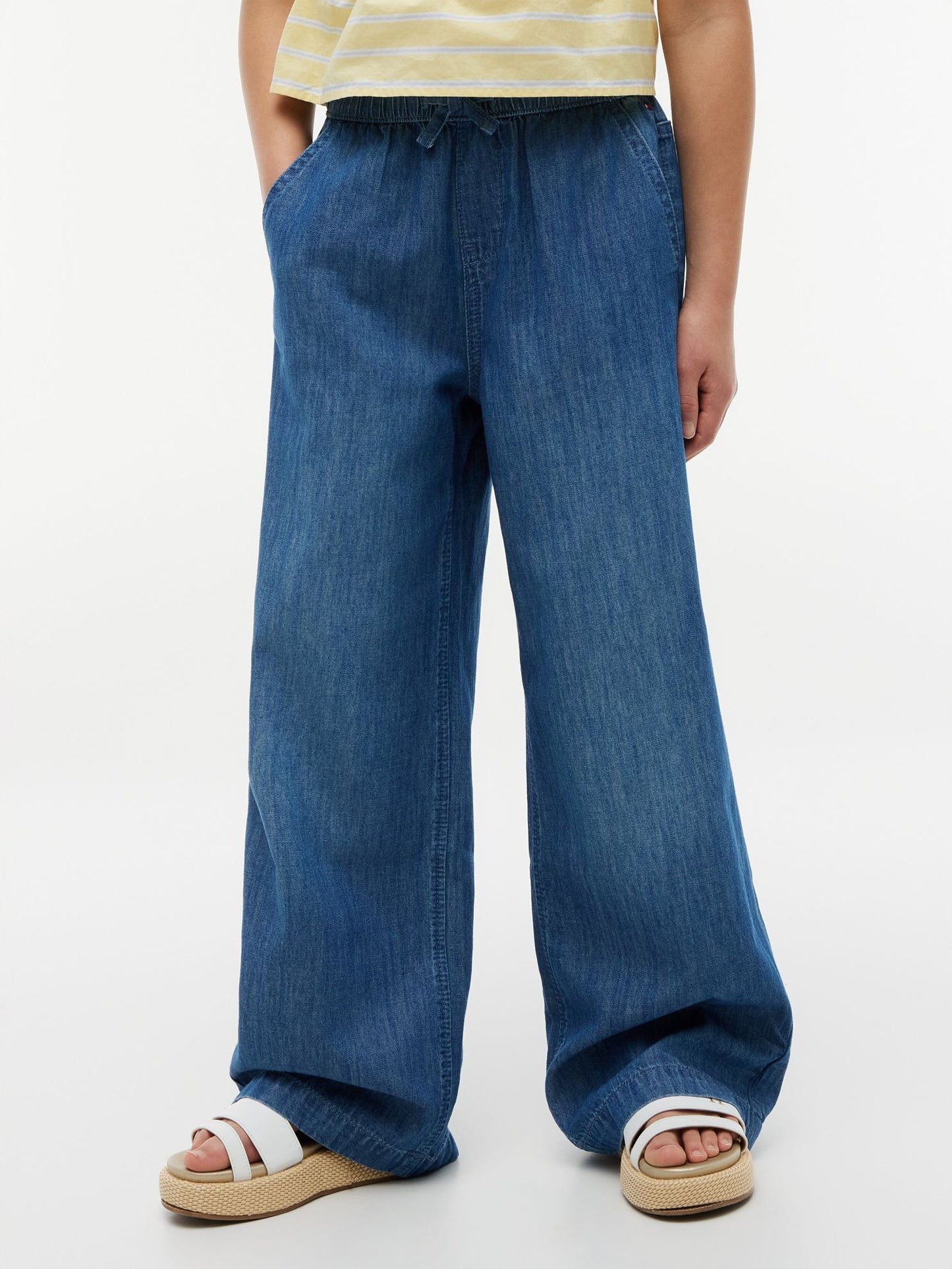 Tommy Hilfiger Kids' Chambray Wide Leg Pull-On Pant
