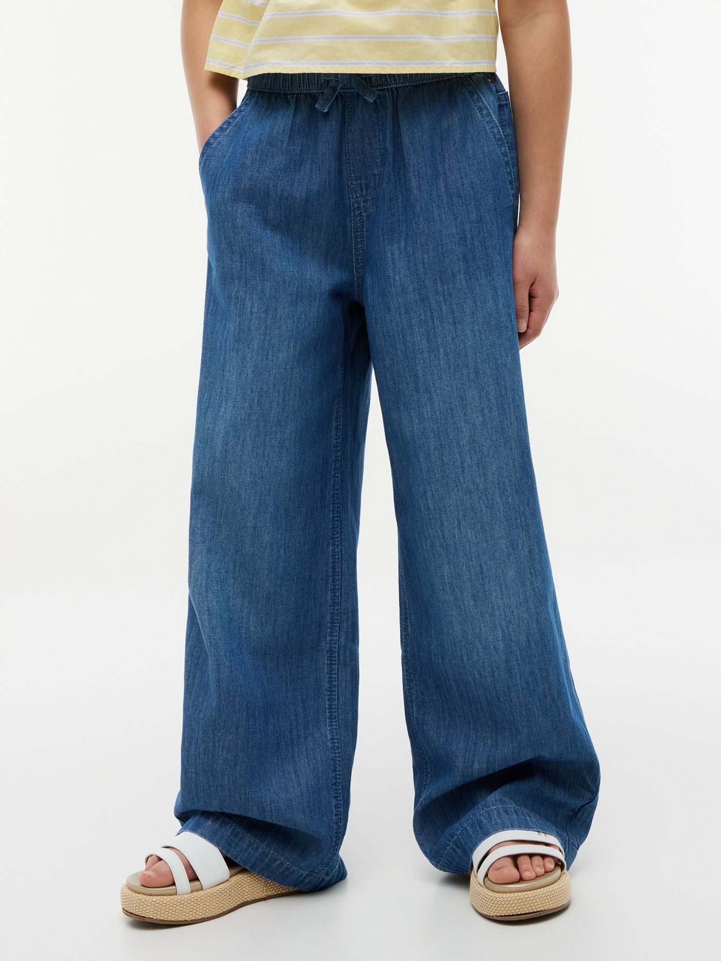 Tommy Hilfiger Kids' Chambray Wide Leg Pull-On Pant