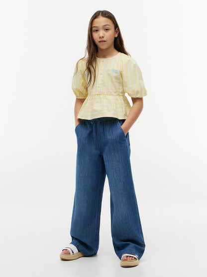 Tommy Hilfiger Kids' Chambray Wide Leg Pull-On Pant