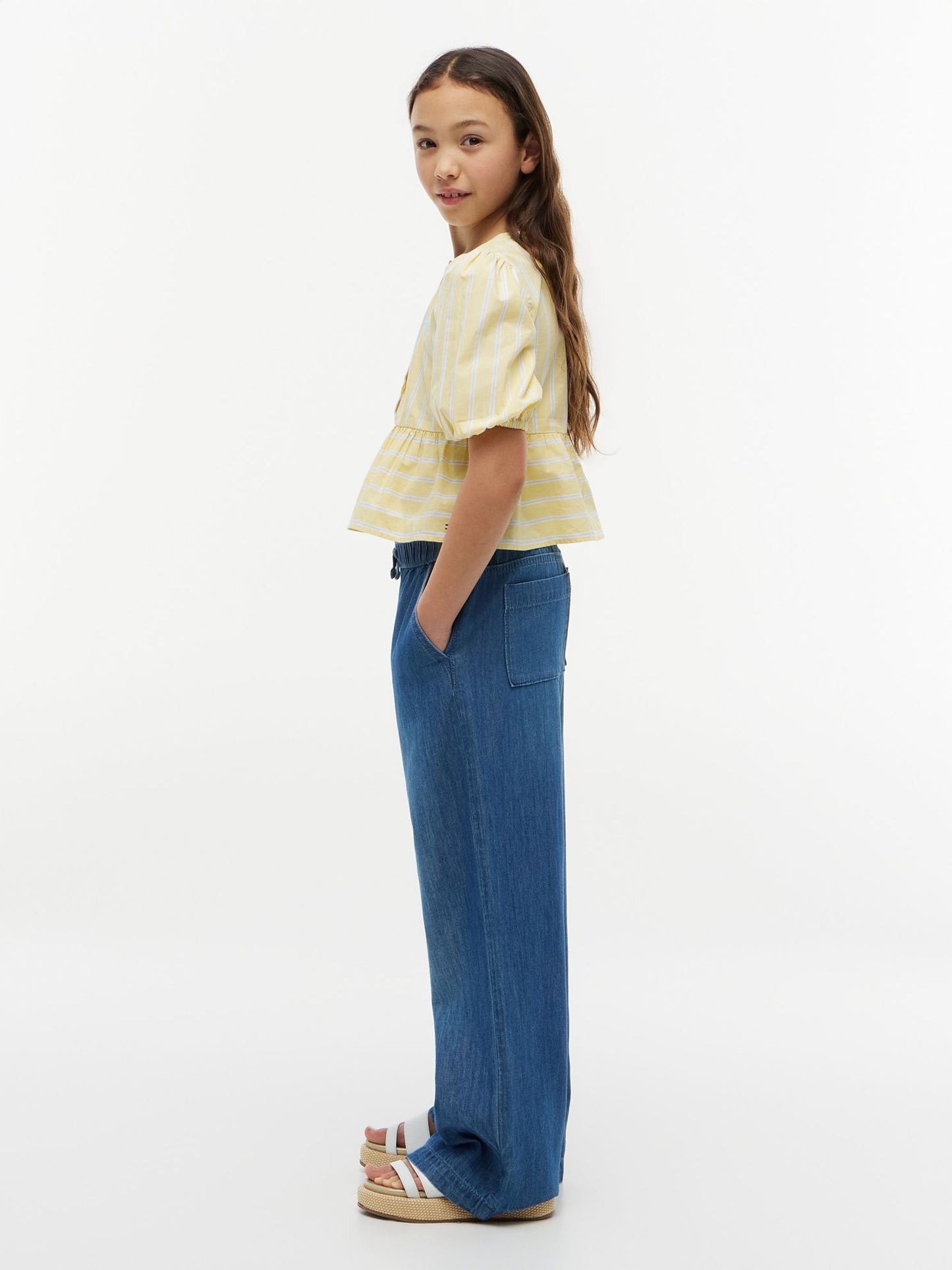Tommy Hilfiger Kids' Chambray Wide Leg Pull-On Pant
