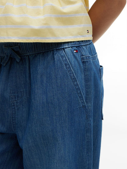 Tommy Hilfiger Kids' Chambray Wide Leg Pull-On Pant