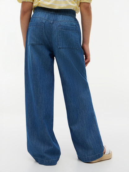 Tommy Hilfiger Kids' Chambray Wide Leg Pull-On Pant