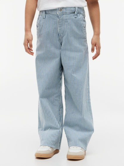 Tommy Hilfiger Kids' Striped Pull-On Wide Leg Jean