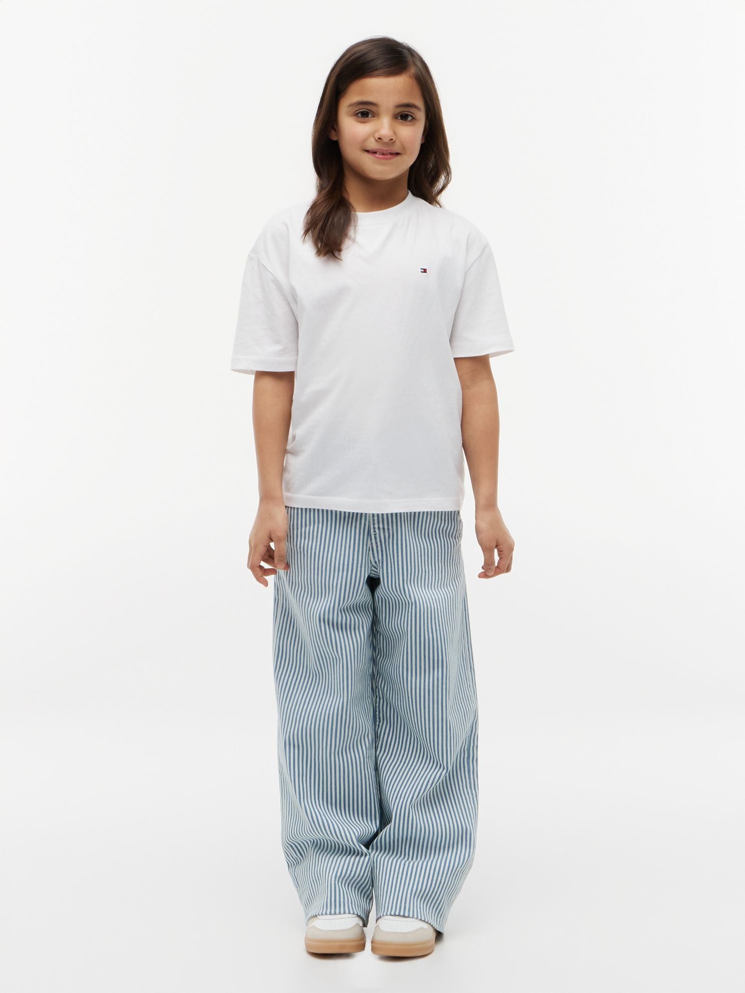 Tommy Hilfiger Kids' Striped Pull-On Wide Leg Jean