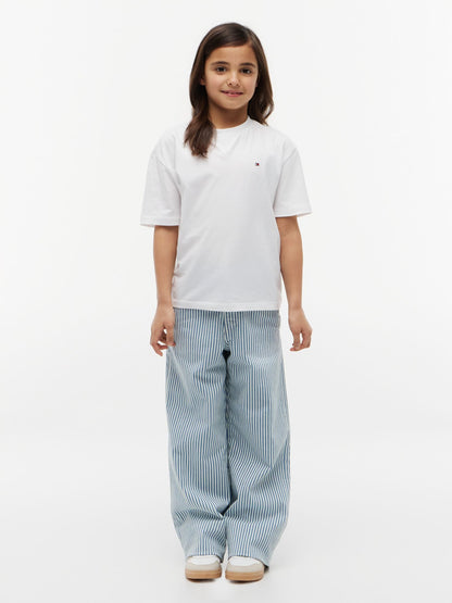 Tommy Hilfiger Kids' Striped Pull-On Wide Leg Jean
