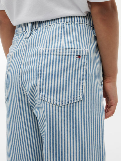 Tommy Hilfiger Kids' Striped Pull-On Wide Leg Jean