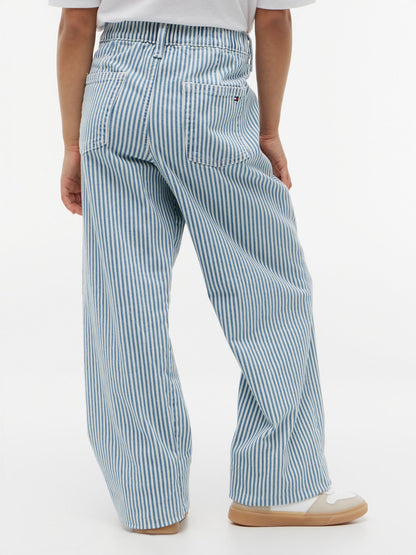 Tommy Hilfiger Kids' Striped Pull-On Wide Leg Jean
