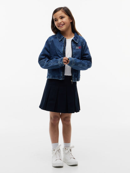 Tommy Hilfiger Kids' Rhinestone Flag Zip Denim Jacket