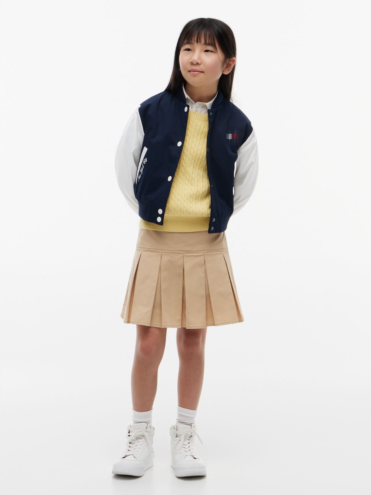 Tommy Hilfiger Kids' Rhinestone Logo Colorblock Bomber