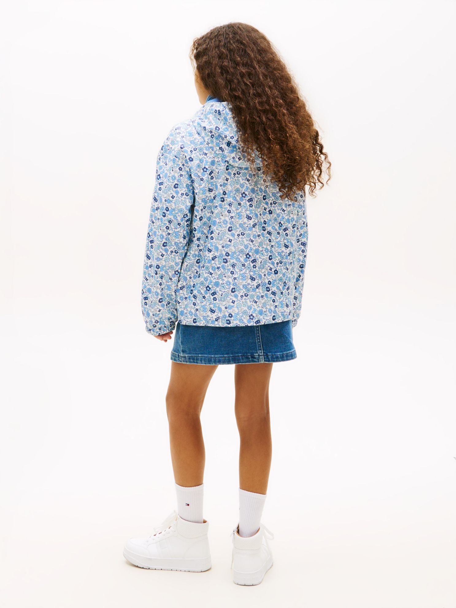 Tommy Hilfiger Kids' Floral Print Hooded Rain Jacket