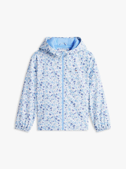 Tommy Hilfiger Kids' Floral Print Hooded Rain Jacket