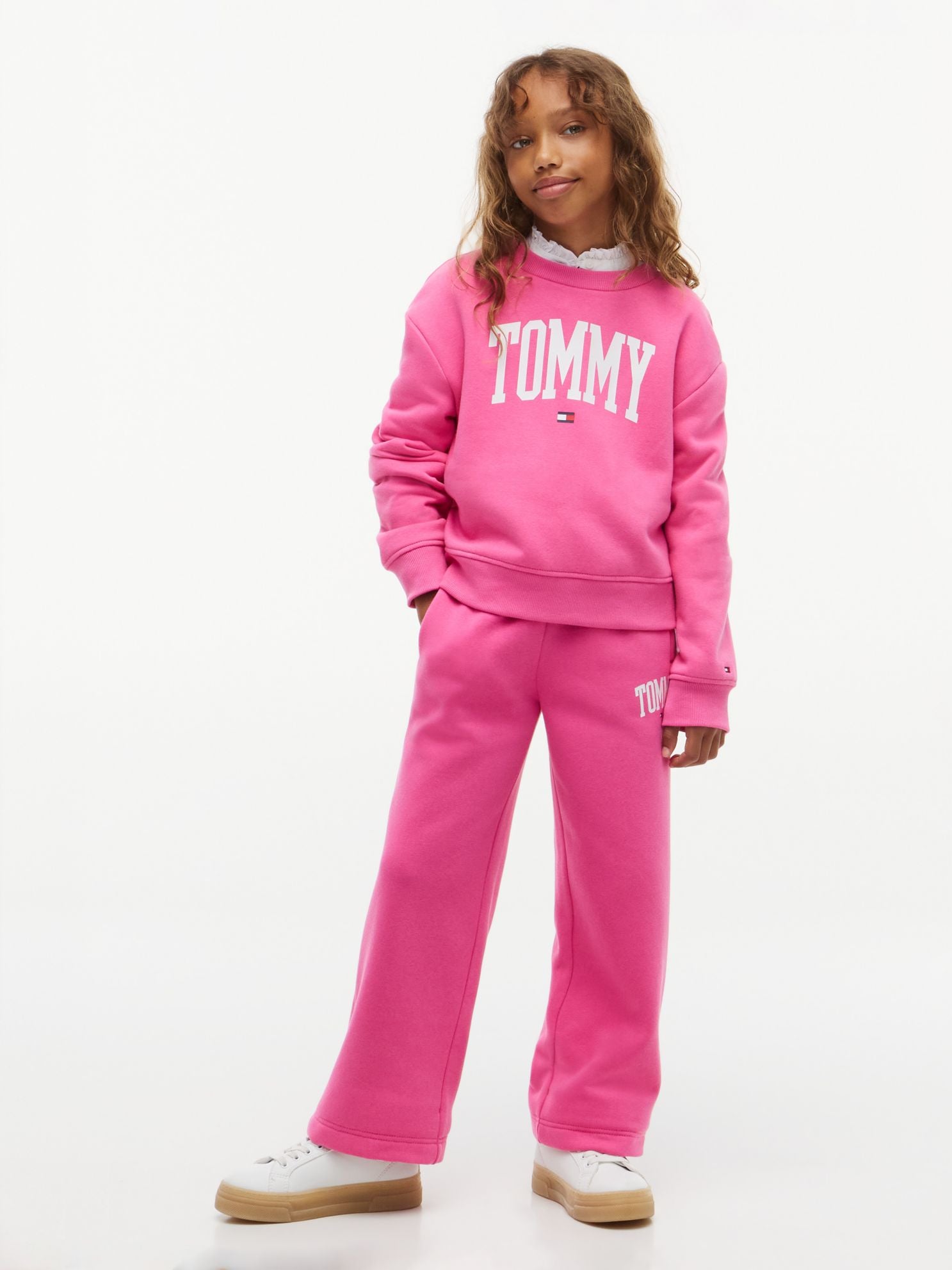 Tommy Hilfiger Kids' Collegiate Logo Wide Leg Sweatpant