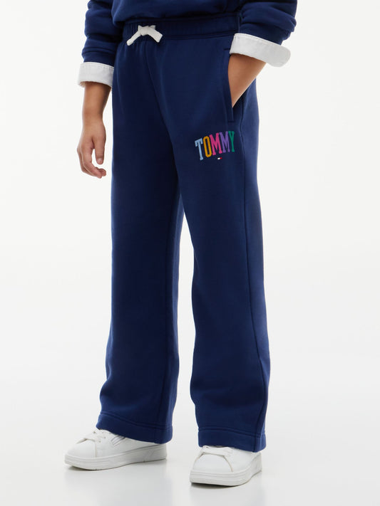 Tommy Hilfiger Kids' Collegiate Logo Wide Leg Sweatpant
